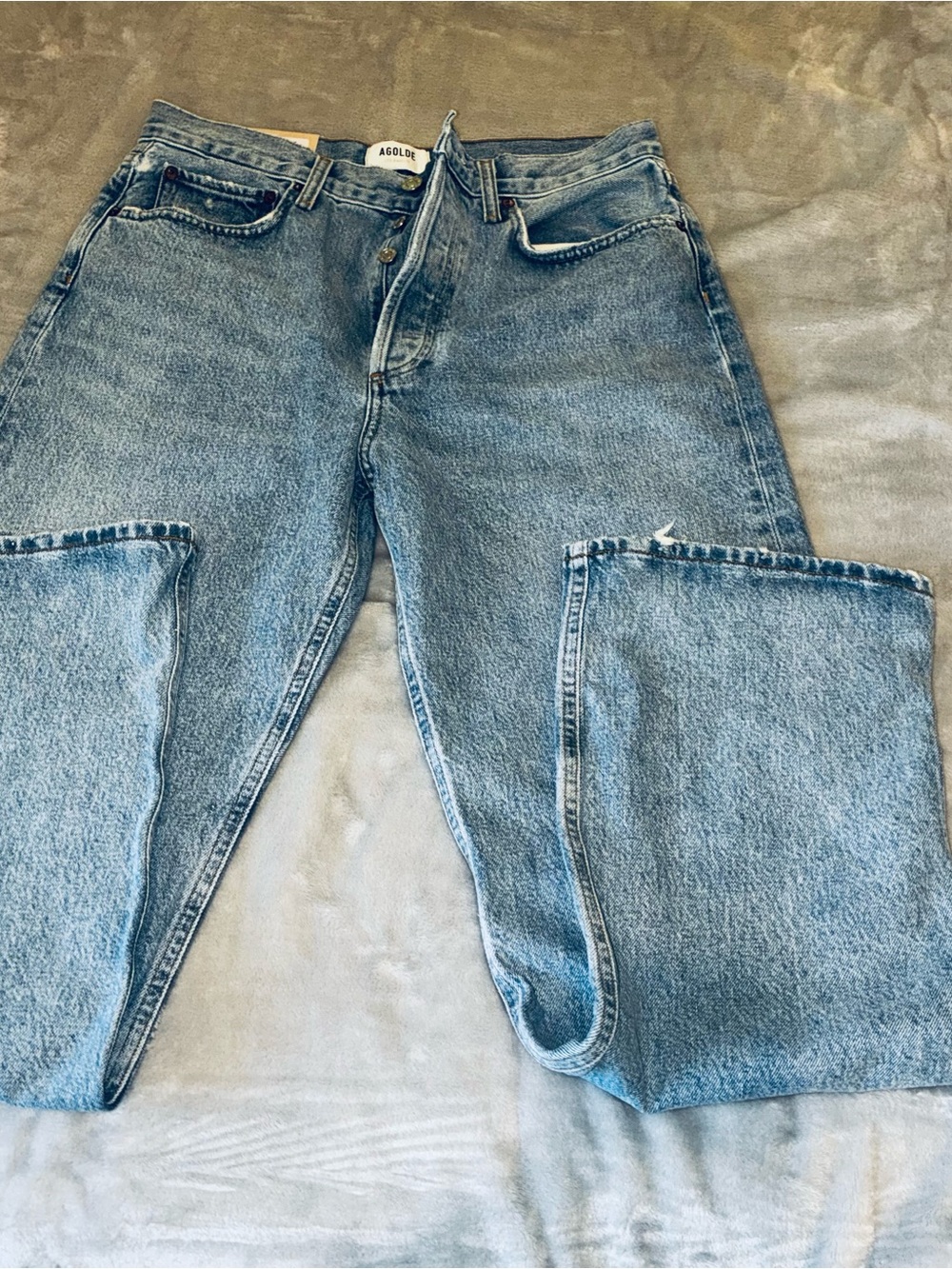 AGOLDE LIght Blue Denim Wash Easy Straight Leg Color: Force Size 27